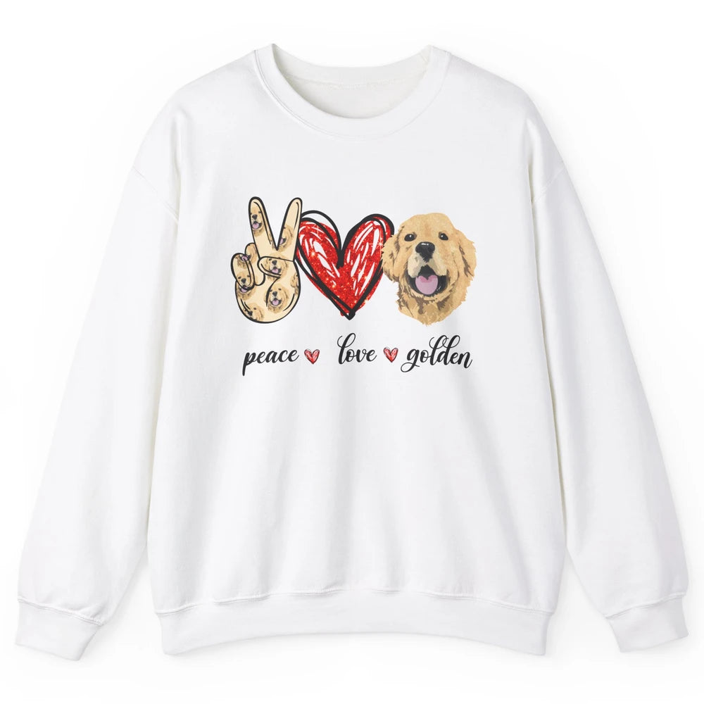 Peace Love Golden Dog Lover Golden Retriever Dad Mom Gift Unisex Crewneck Sweatshirt