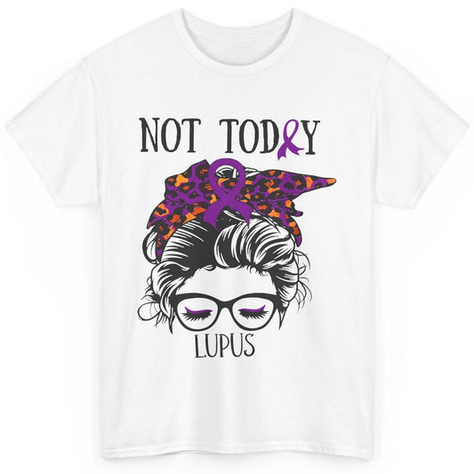Not Today Lupus Awareness Leopard Messy Bun Glasses Classic Unisex T-Shirt