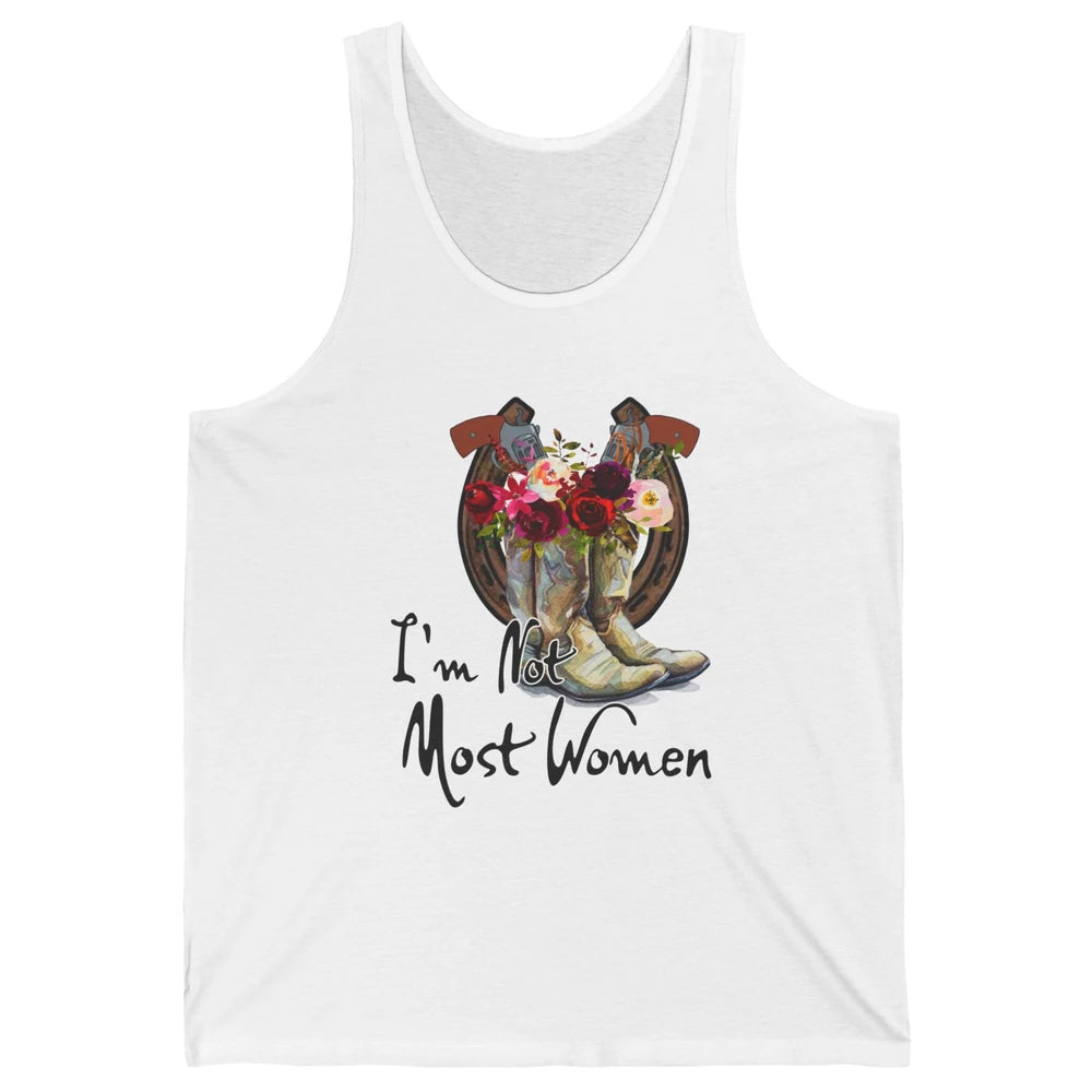 Retro Floral Cowgirl Boots I'm Not Most Women Western Cowboy Unisex Jersey Tank