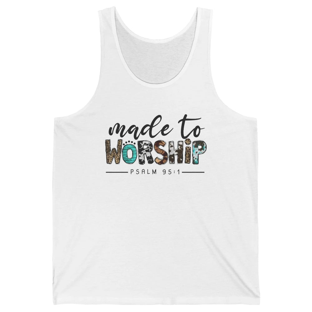 Leopard Made To Worship Bible Christian Western Country Unisex Jersey Tank