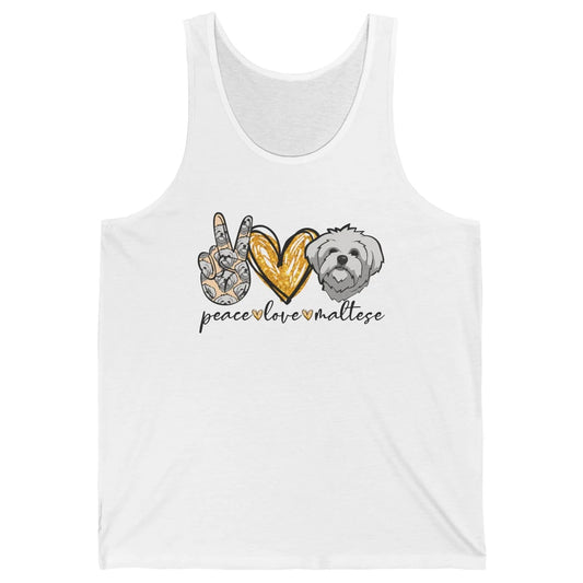 Peace Love Maltese Dog Maltese Dad Mom Mothers Fathers Day Unisex Jersey Tank