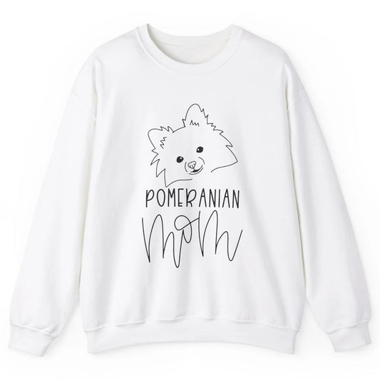 Pomeranian Mom Hand Drawing Pomeranian Mom Dog Lady Gift Unisex Crewneck Sweatshirt