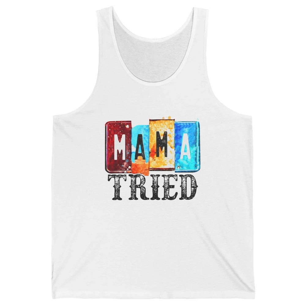 Retro Mama Tried Beer Mama Western Country Mama Cowgirl Gift Unisex Jersey Tank
