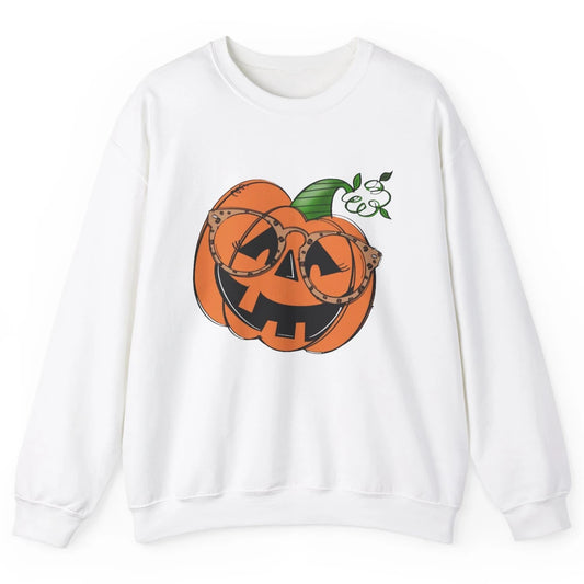 Optometrist Pumpkin Leopard Glasses Halloween Optician Gift Unisex Crewneck Sweatshirt
