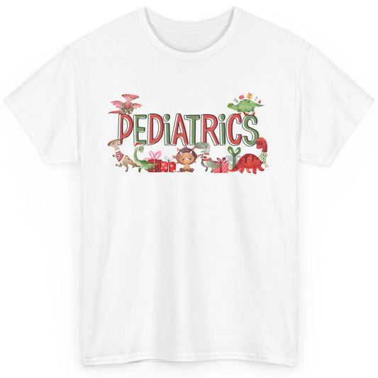 Pediatrics Christmas PEDS Nurse Dinosaur Xmas Physical Nurse Classic Unisex T-Shirt