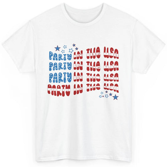 Retro July 4th Party In The USA Retro Stripe Star US Patriot Classic Unisex T-Shirt