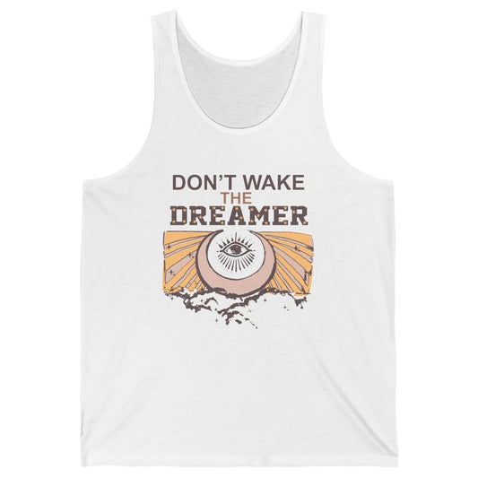 Retro Mystical Moon Don't Wake The Dreamer Hippie Motivation Unisex Jersey Tank