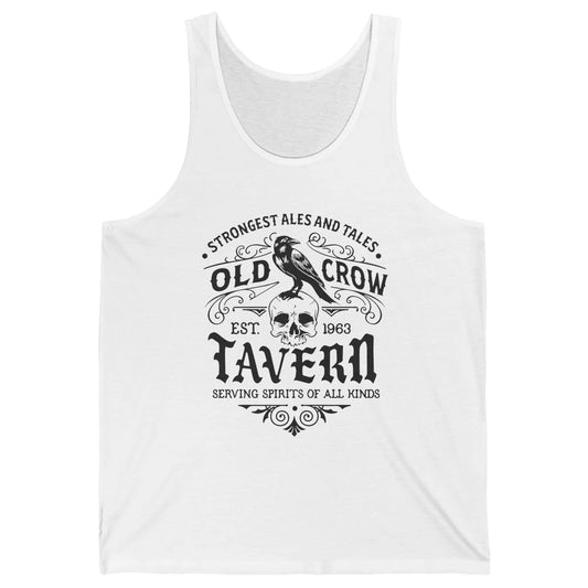 Old Crow Farmhouse Tavern Serving Spirit All Kinds Halloween Unisex Jersey Tank