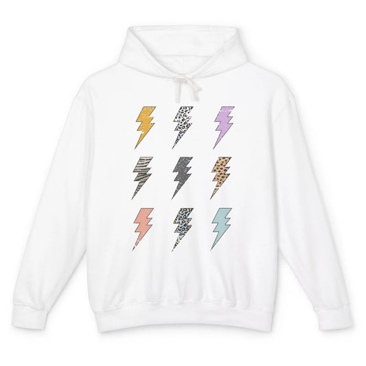 Preppy Lightning Bolt Colorful Leopard Cheetah Western Retro Unisex Lightweight Hoodie