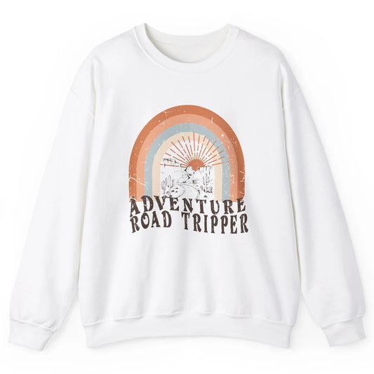 Retro Desert Sunrise Rainbow Adventure Road Tripper Western Unisex Crewneck Sweatshirt