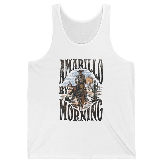 Retro Cowboy Riding Horse Desert Amarillo By Morning Western Unisex Jersey Tank