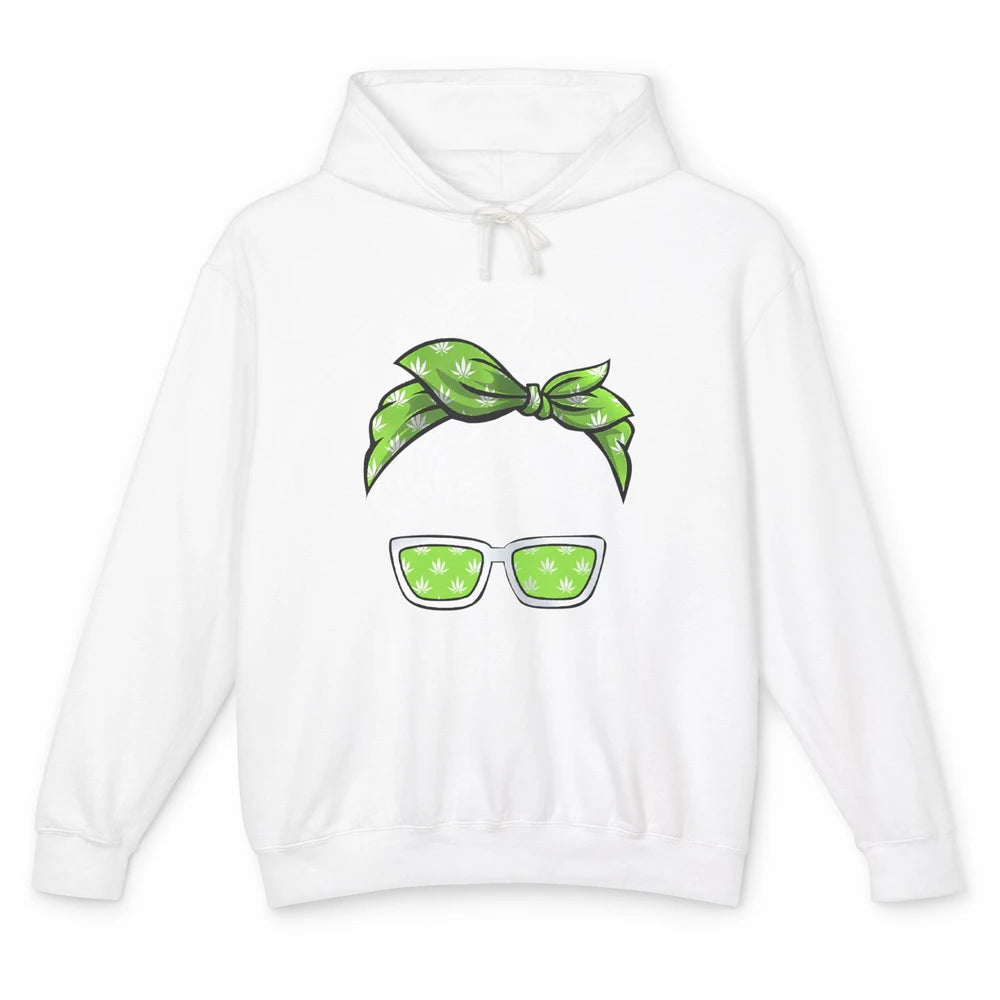 Mom Life Women Cannabis Weed Mom Lady Bun Unisex Lightweight Hoodie