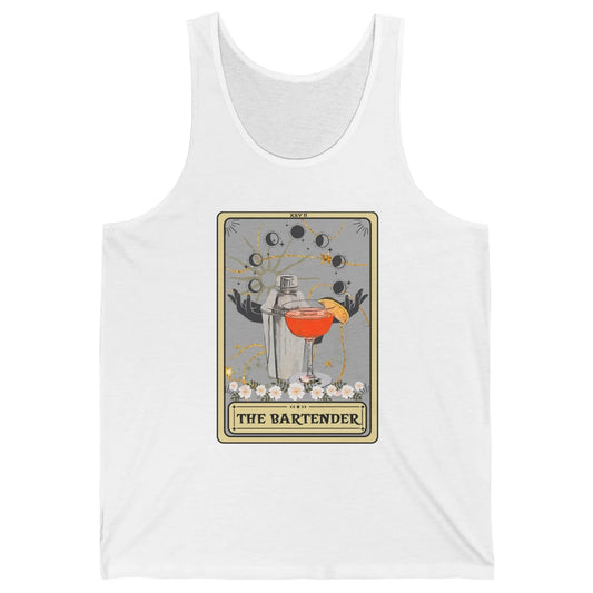 Retro The Bartender Tarot Card Barista Halloween Bartender Unisex Jersey Tank