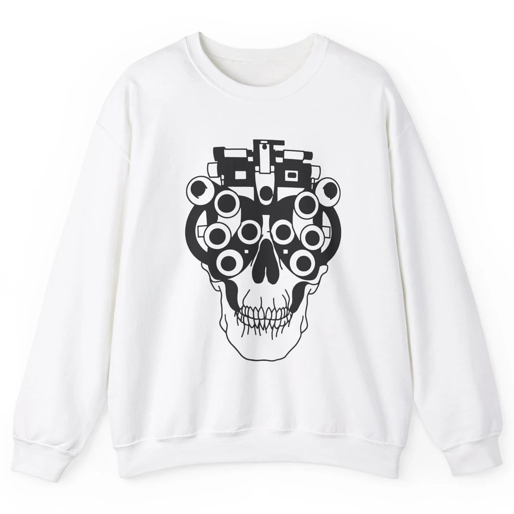 Phoropter Skeleton Optometrist Optician Halloween Optometry Unisex Crewneck Sweatshirt