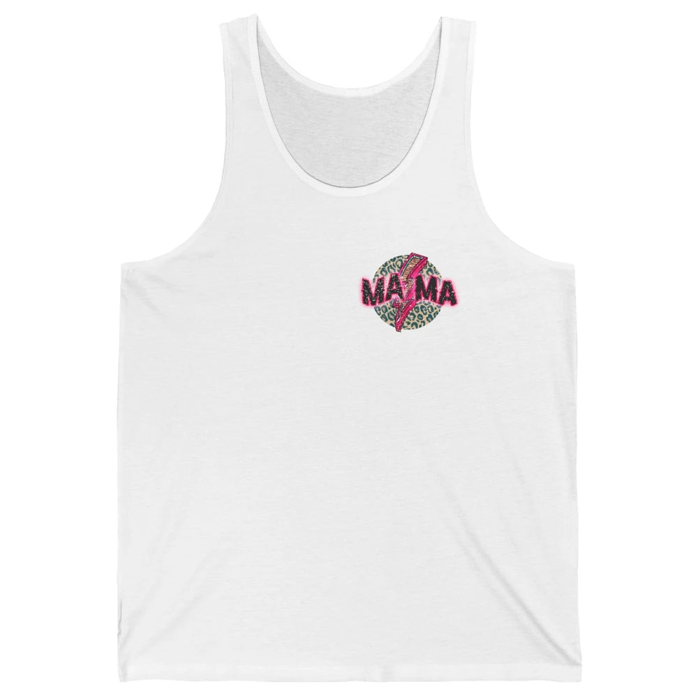 Retro Mama Leopard Pink Lightning Bolt Western Country Mama Unisex Jersey Tank
