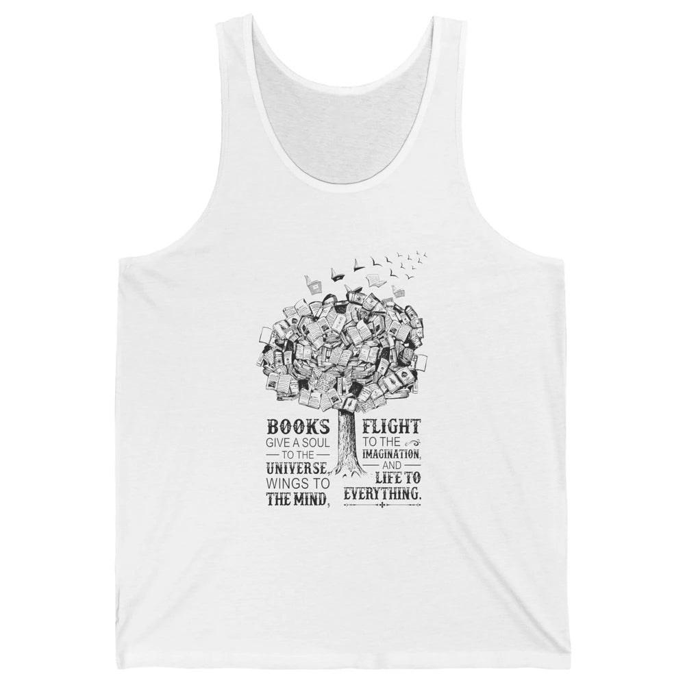 Retro Book Lovers Book Gives A Soul Reading Tree Bookworm Unisex Jersey Tank
