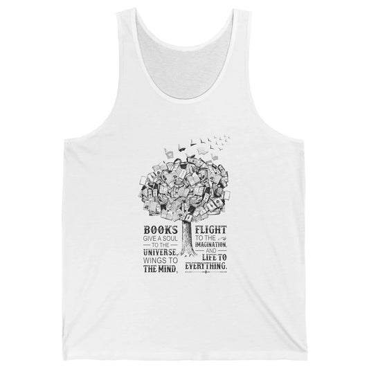 Retro Book Lovers Book Gives A Soul Reading Tree Bookworm Unisex Jersey Tank