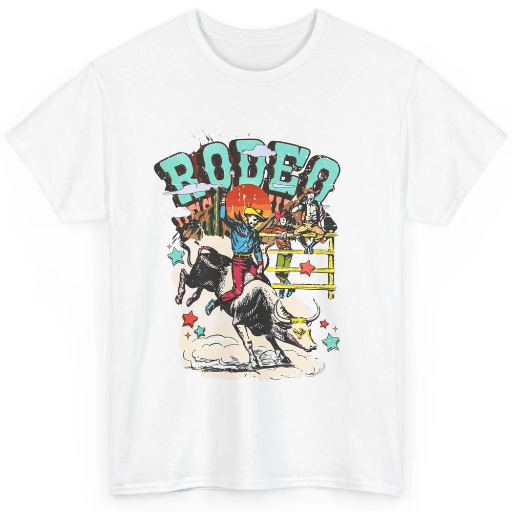 Retro Cowboy Horsing Rodeo Dad Bull Racing Western Country Classic Unisex T-Shirt