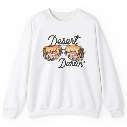 Retro Desert Darling Cactus Glasses Western Country Cowboy Unisex Crewneck Sweatshirt