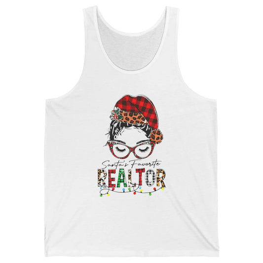 Merry Christmas Xmas Santa Messy Hair Realtor Real Estate Unisex Jersey Tank