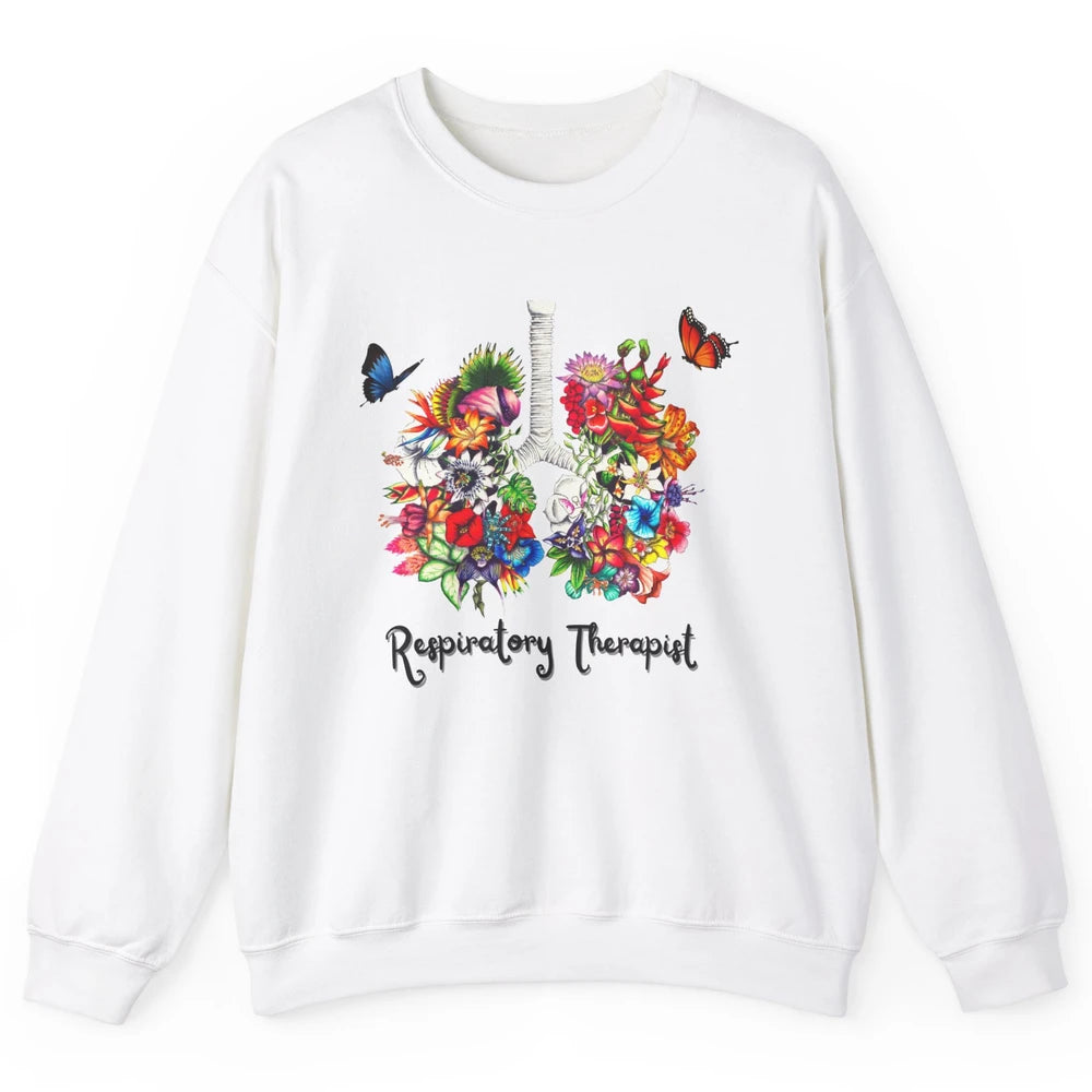 Respiratory Therapy Floral Lung Respiratory Therapist Gift Unisex Crewneck Sweatshirt