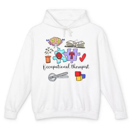 Occupational Therapist Symbols Hand Drawn OT Appreciation Unisex Lightweight Hoodie