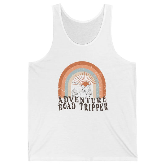 Retro Desert Sunrise Rainbow Adventure Road Tripper Western Unisex Jersey Tank