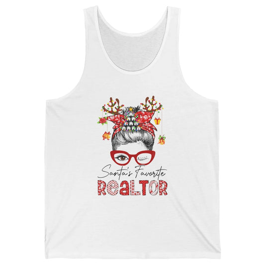 Merry Christmas Xmas Santa Messy Hair Realtor Real Estate Unisex Jersey Tank