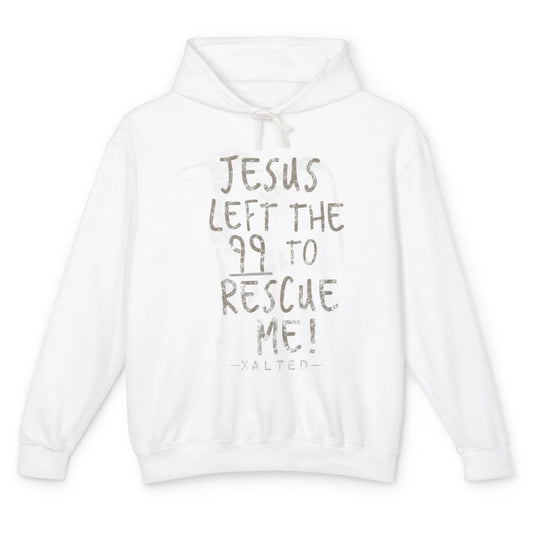 Retro He Left The 99 Rescue Me Christian Jesus Lamb Bible Unisex Lightweight Hoodie