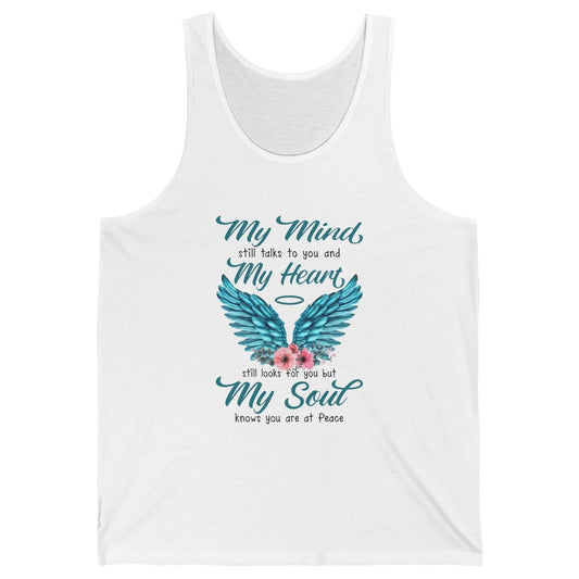 Mom Dad In Heaven My Minds Still Talks To You Memorial Gift Unisex Jersey Tank