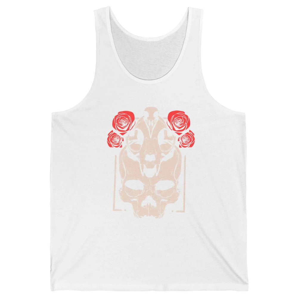 Mystical Skulls Gothic Witch Floral Grunge Magic Occult Edgy Unisex Jersey Tank