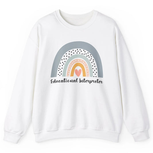 Retro Boho Rainbow Educational Interpreter Back To School Unisex Crewneck Sweatshirt