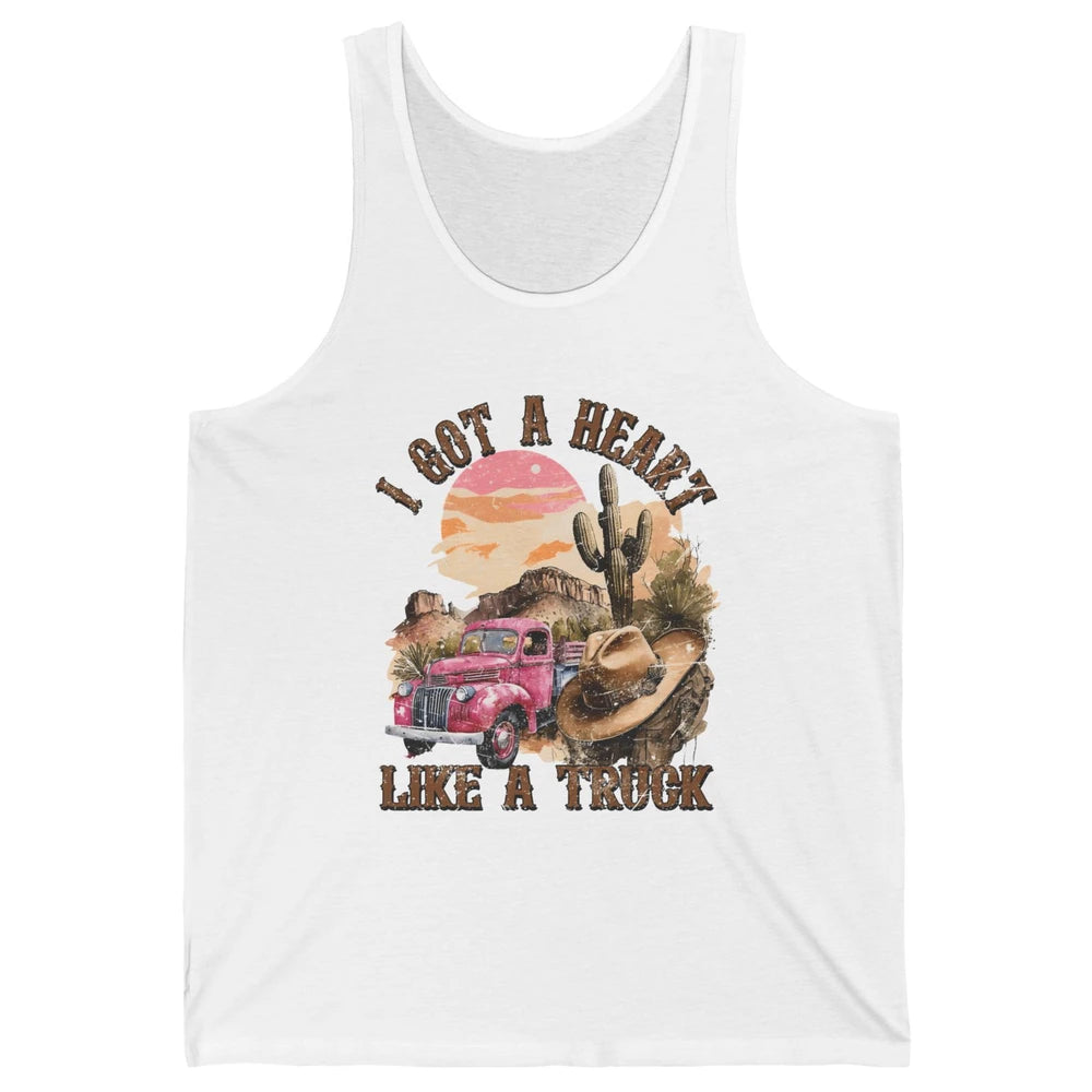 Retro Desert I Got A Heart Like A Truck Western Country Girl Unisex Jersey Tank