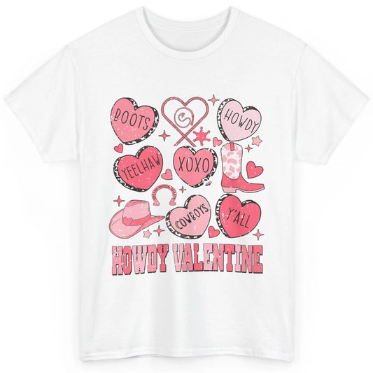 Retro Candy Heart Howdy Valentine Cowgirl Western Country Classic Unisex T-Shirt