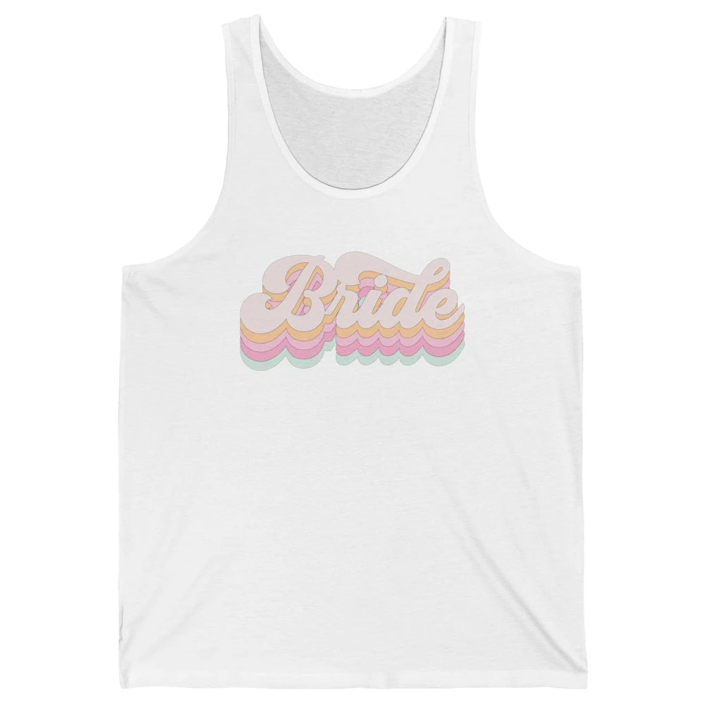 Retro 70s Bride Bachelorette Bridal Party Engagement Trendy Unisex Jersey Tank