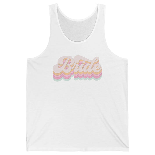 Retro 70s Bride Bachelorette Bridal Party Engagement Trendy Unisex Jersey Tank