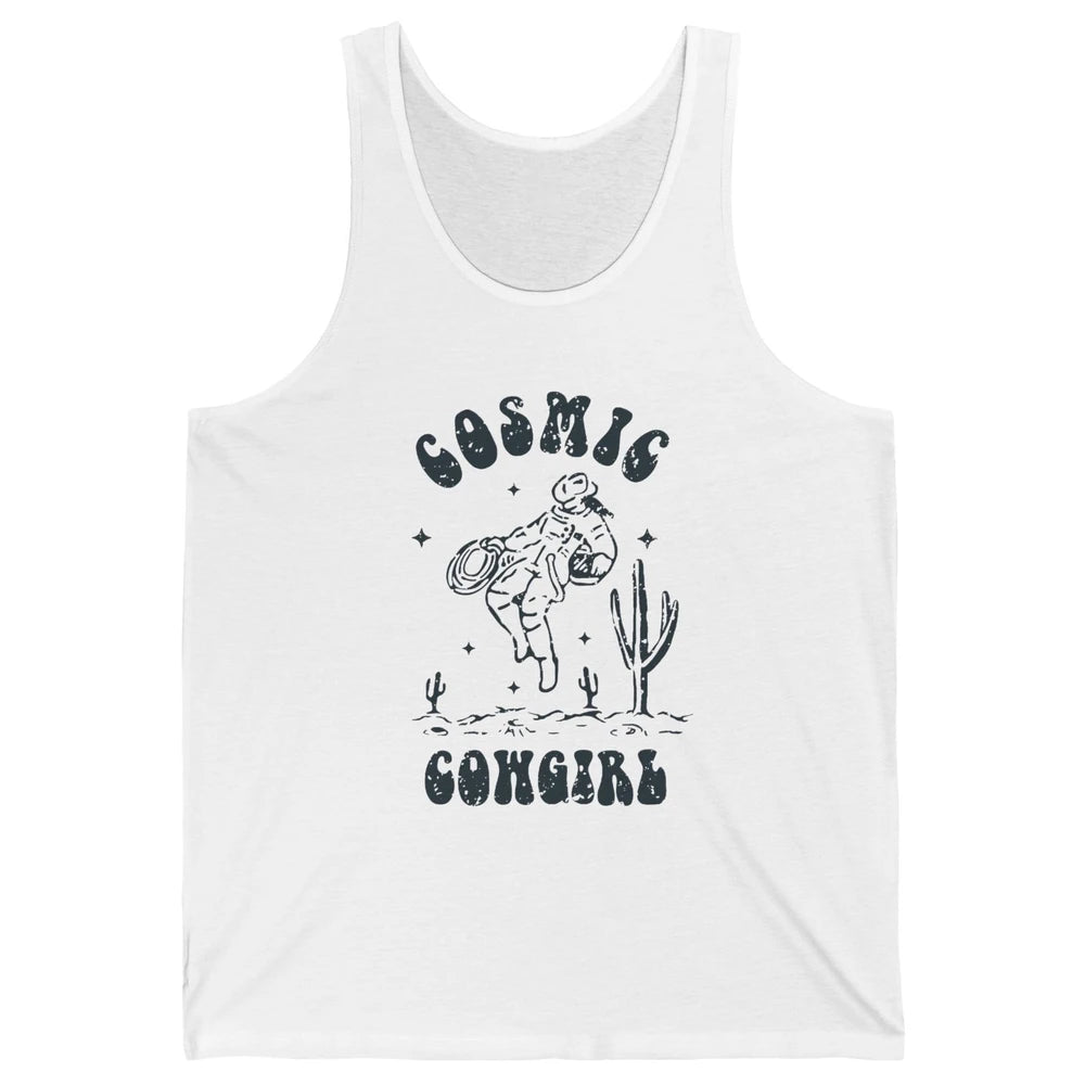 Retro Cowgirl In Space Cosmic Cowboy Western Country Cowgirl Unisex Jersey Tank