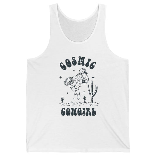 Retro Cowgirl In Space Cosmic Cowboy Western Country Cowgirl Unisex Jersey Tank