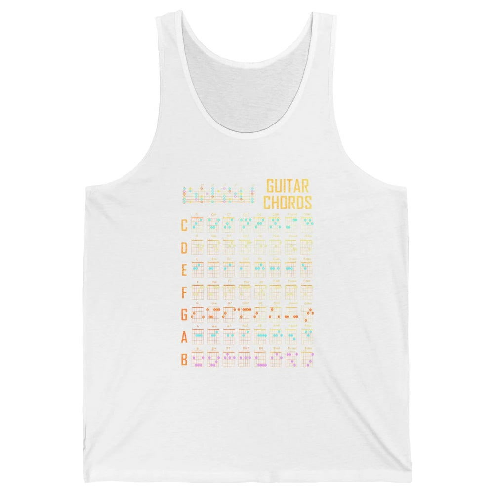 Music Art Guitar Chords Retro Guitarist Play Guitar Musician Unisex Jersey Tank