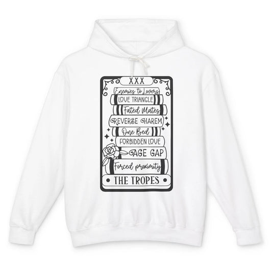 Retro Book Tropes The Tropes Tarot Card Halloween Readers Unisex Lightweight Hoodie