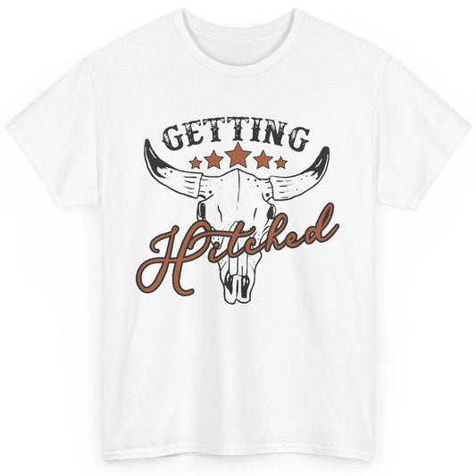 Retro Bull Skull Getting Rowdy Gettin Hitched Western Bridal Classic Unisex T-Shirt