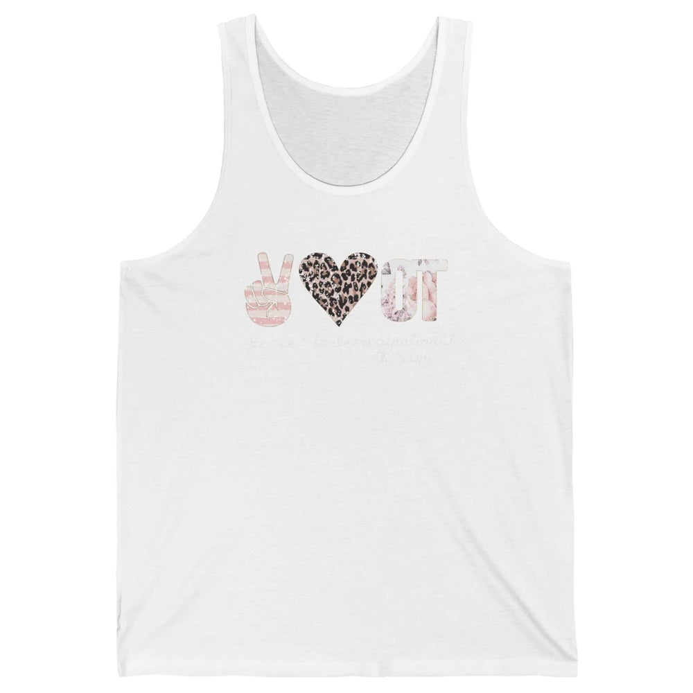Retro Occupational Therapist Peace Love Occupational Therapy Unisex Jersey Tank