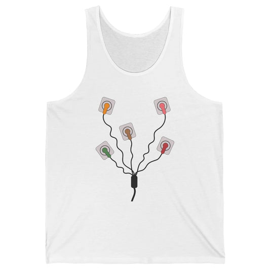 Electrocardiogram EKG Nurse Leads Cheat Sheet Telemetry Tech Unisex Jersey Tank