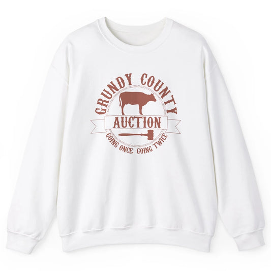 Retro Cow Cattle Grundy County Auction Western Country Farm Unisex Crewneck Sweatshirt