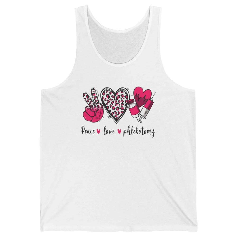 Phlebotomist Life Peace Love Phlebotomy Leopard Western Phle Unisex Jersey Tank