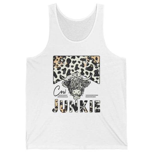 Leopard Highland Cow Bandana Cow Junkie Western Country Gift Unisex Jersey Tank