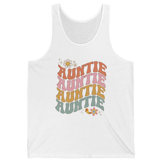 Retro Auntie Hippie Groovy Pregnancy Reveal Positive Mind Unisex Jersey Tank