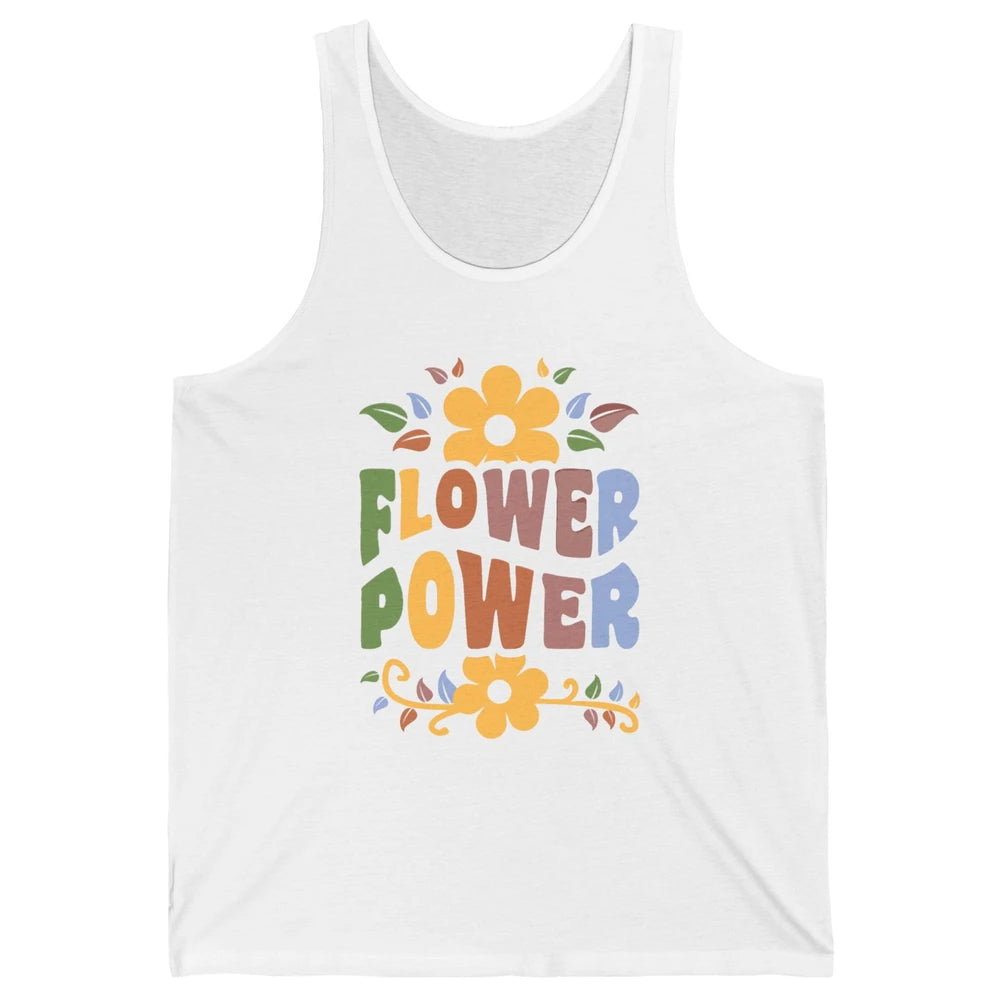 Retro 60s Groovy Flower Power 1960s Hippie Floral Positive Unisex Jersey Tank