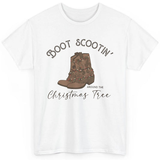 Retro Cowboy Boots Scootin' Around Christmas Tree Western Classic Unisex T-Shirt