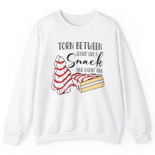Christmas Tree Cake Torn Between Look Like a Snack Eat One Unisex Crewneck Sweatshirt